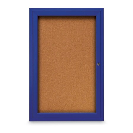 United Visual Products Slim Enclosed Corkboard, 18"x24", White Alum Frame/Pearl UVEB1824-WHITE-PEARL